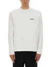 Jacquemus Relaxed-fit Long-sleeved Cotton T-shirt With Minimalist Design In White