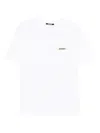 Jacquemus Le T-shirt Gros Grain White T-shirt With Logo Patch On The Front In Cotton Man In White
