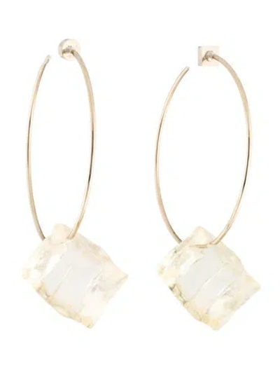 Pre-owned Jacquemus Resin Ice Cube Charm Hoop Earrings In Multicolor