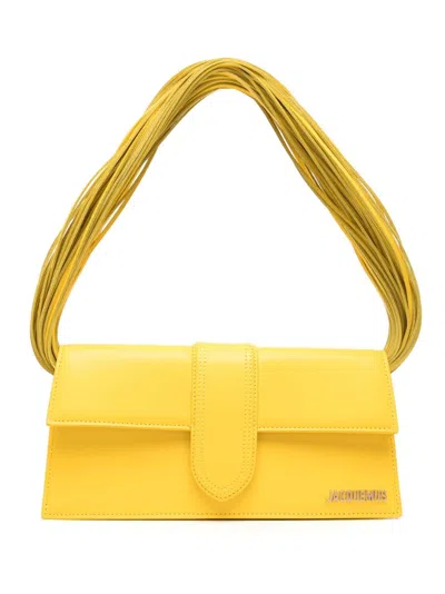 Jacquemus Resort Le Bambino Long Ficiu Shoulder Bag In Yellow