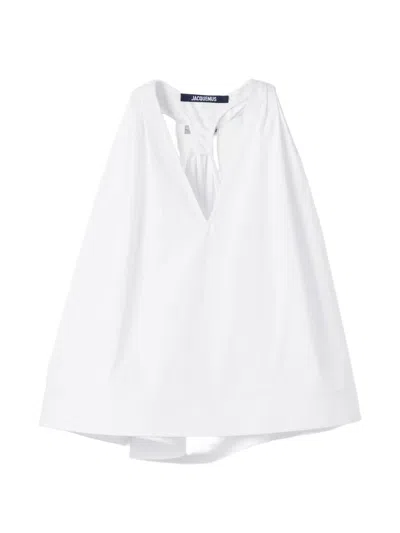 Jacquemus Resort Le Haut Norma Cotton Blouse In White