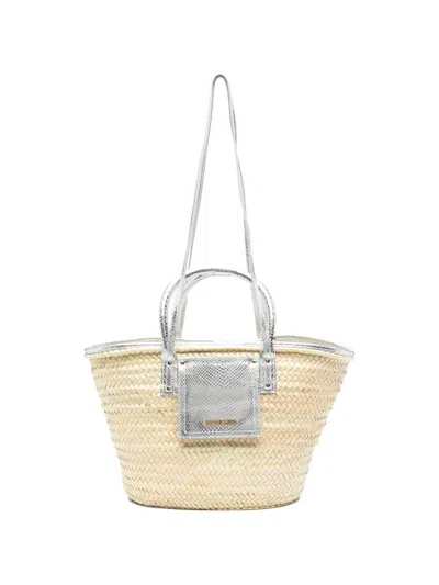 Jacquemus Resort Le Panier Soli Basket Bag In Silver