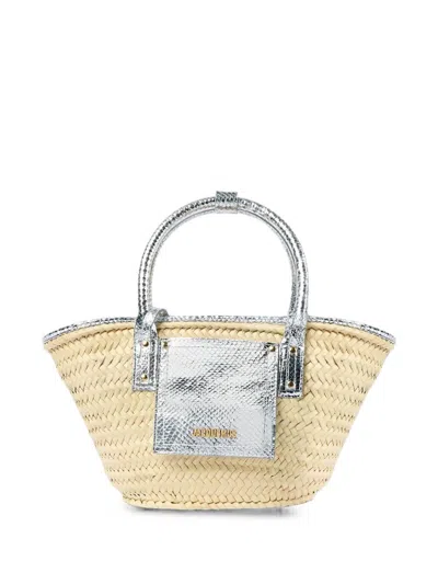 Jacquemus Resort Le Petit Panier Soli Basket Bag In Silver
