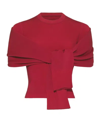 Jacquemus Rib-collar Sweater In Red