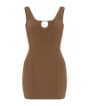 Jacquemus Womens Beige Sierra Ribbed-knit Mini Dress In Brown