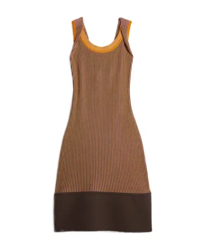 Jacquemus Rib Knitted Dress In Brown