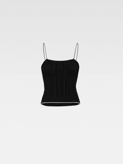 Jacquemus Rib Knitted Sling Vest In Black