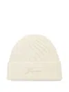 Jacquemus Ribbed Beanie In Brown