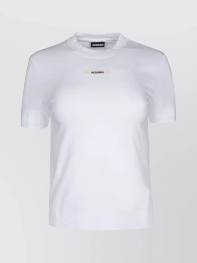 JACQUEMUS RIBBED CREW NECK SHORT SLEEVE T-SHIRT