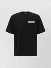 Jacquemus Black Crewneck T-shirt With Logo Detail In Black