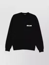 Jacquemus Mens Black Grosgrain-logo Long-sleeve Cotton T-shirt