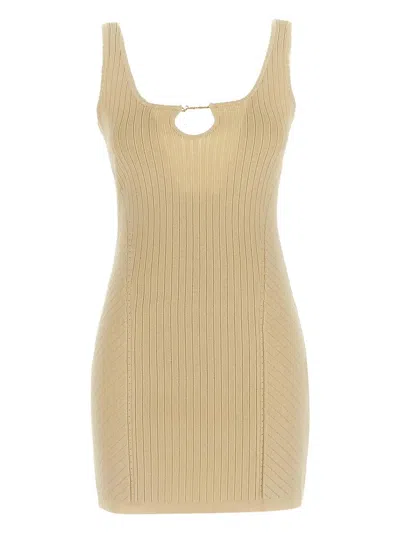 Jacquemus Ribbed Dress In Yellow