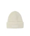 Jacquemus Gros Grain Ribbed Beanie In White