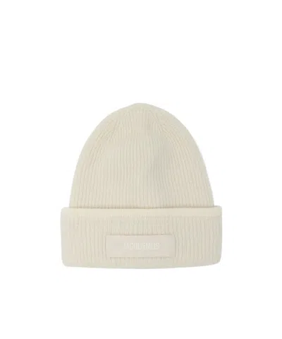 Jacquemus Ribbed Hat In White