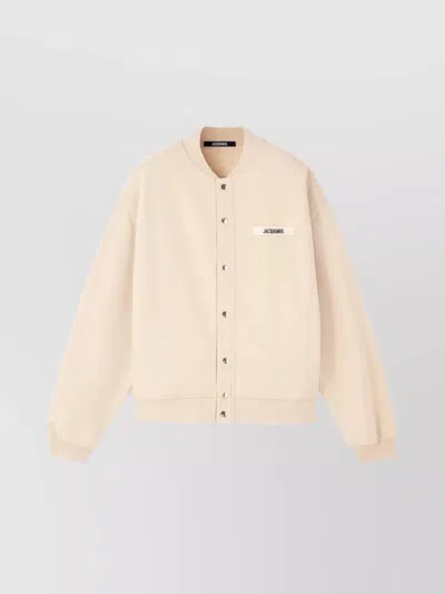 JACQUEMUS RIBBED HEM APPLIQUE CARDIGAN