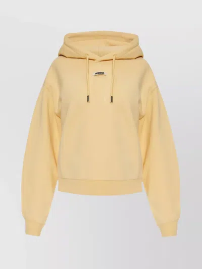 JACQUEMUS RIBBED HEM HOODIE DRAWSTRING
