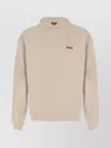 Jacquemus Ribbed Hooded Sweater Featuring Gros Grain In Neutral
