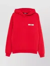 Jacquemus Men Le Hoodie Grosgrain Hooded Sweatshirt In Red
