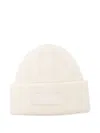 Jacquemus Ribbed Knit Alpaca Blend Hat In White