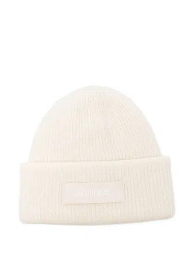 Jacquemus Ribbed Knit Alpaca Blend Hat In White