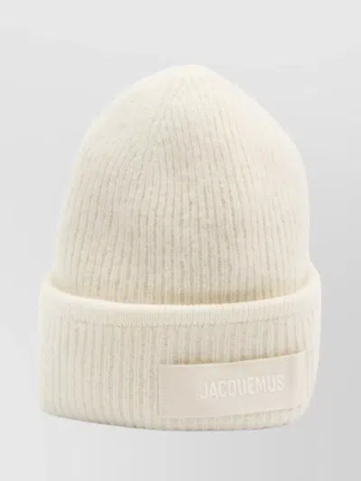 Jacquemus Ribbed Knit Beanie With Contrasting Folded Brim