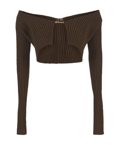 Jacquemus La Maille Pralu Cardigan In Brown