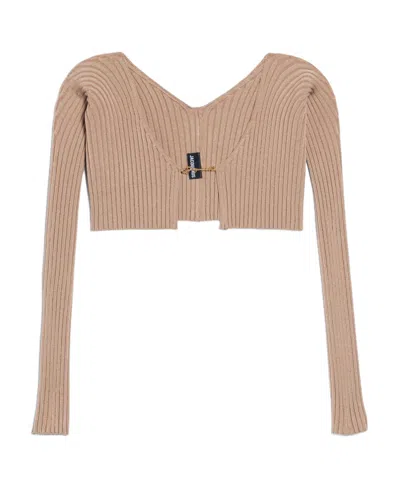 JACQUEMUS JACQUEMUS RIBBED KNIT CROPPED CARDIGAN