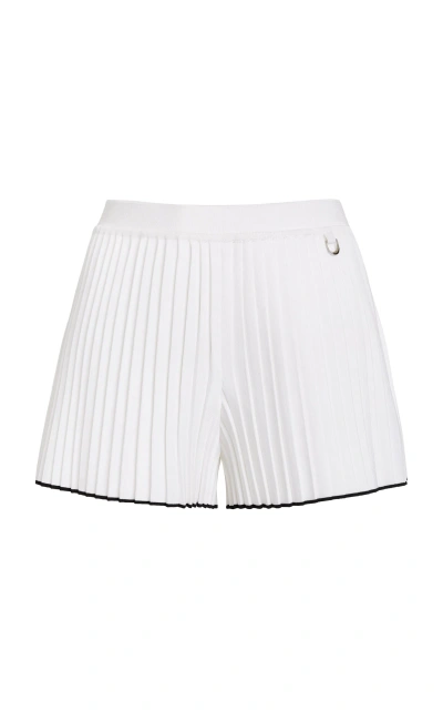 Jacquemus Ribbed-knit Mini Shorts In White