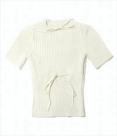Jacquemus Ribbed Knit Sweater With Triangular Cut-outs In White