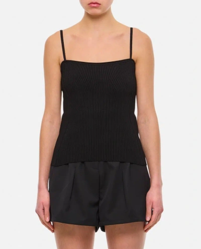 Jacquemus Ribbed Knit Top In Black