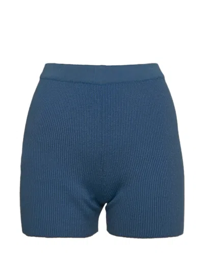 Pre-owned Jacquemus Ribbed Knitted Shorts In Blue