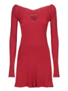Jacquemus Ribbed Mini Dress With Cut-out Detail And Long Sleeves