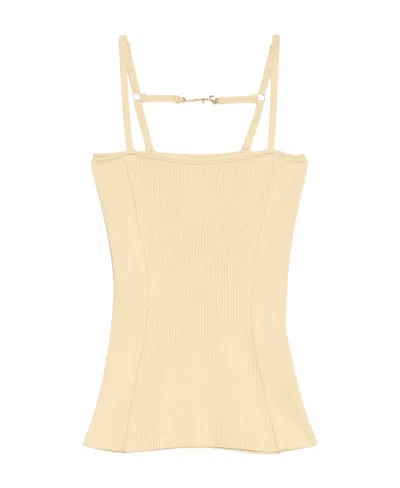 Jacquemus Le Haut Sierra Knitted Top In Neutrals