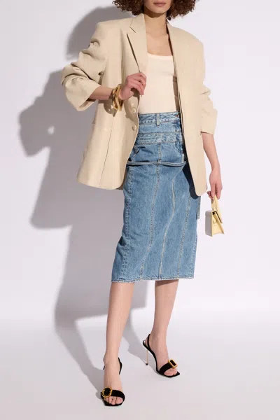 Jacquemus Ribbed Sleeveless Top In Cream