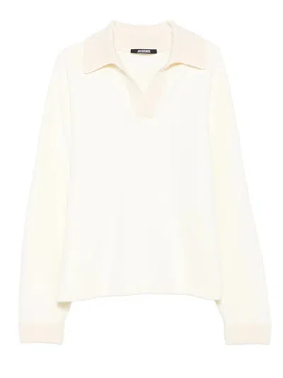 JACQUEMUS RIBBED SWEATER WITH POLO COLLAR