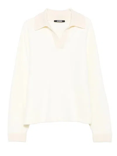 JACQUEMUS JACQUEMUS RIBBED SWEATER WITH POLO COLLAR
