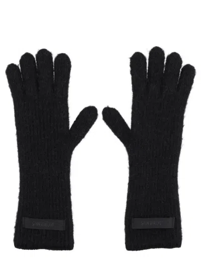 Jacquemus Ribbed Texture Gloves In Black