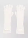 Jacquemus Ribbed Texture Long Length Gloves In Neutrals