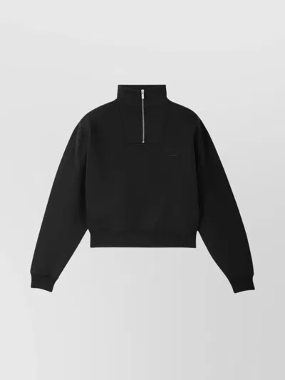 JACQUEMUS RIBBED TRUCKER ZIP-UP SWEATSHIRT