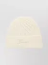 Jacquemus Ribbed Turn-up Brim Hat In Neutral