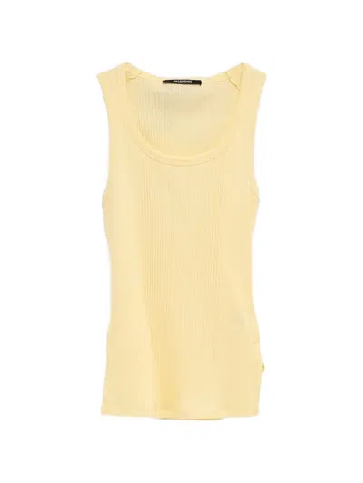 Jacquemus Ribbed Vest Top In Yellow