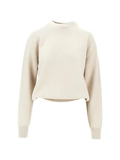 Jacquemus Ribbed-knit Crew-neck Wool Sweater In Neutral