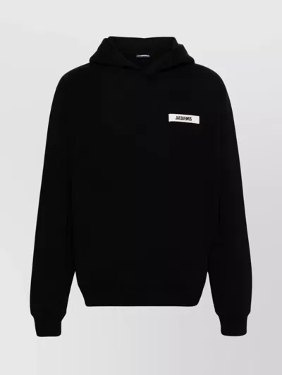 JACQUEMUS RIBBON HOODED COTTON JERSEY SWEATER