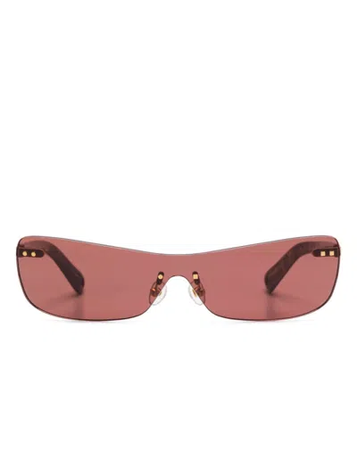 Jacquemus Rimless Sunglsses In Brown