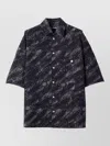 Jacquemus Rio Fish Print Shirt Short Sleeves Pocket In Black