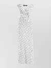 Jacquemus Rita Draped Gathered Polka-dot Crepe De Chine Maxi Dress In White