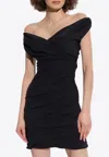 Jacquemus Rita Draped Gathered Crepe De Chine Mini Dress