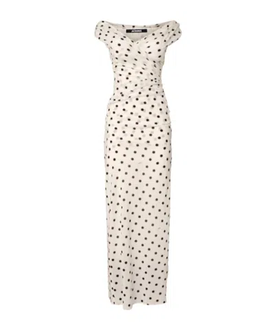 JACQUEMUS RITA POLKA DOT LONG DRESS