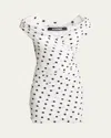 Jacquemus 'the Rita' White Dress With V-neck And Polka Dot Motif In Print Dots Logo White