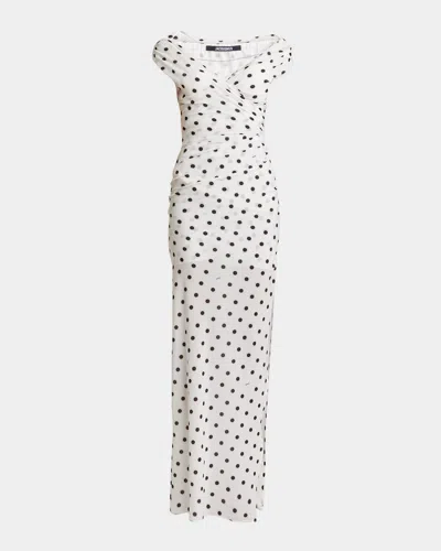 JACQUEMUS RITA POLKA-DOT OFF-THE-SHOULDER GOWN